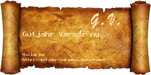 Gutjahr Varsány névjegykártya
